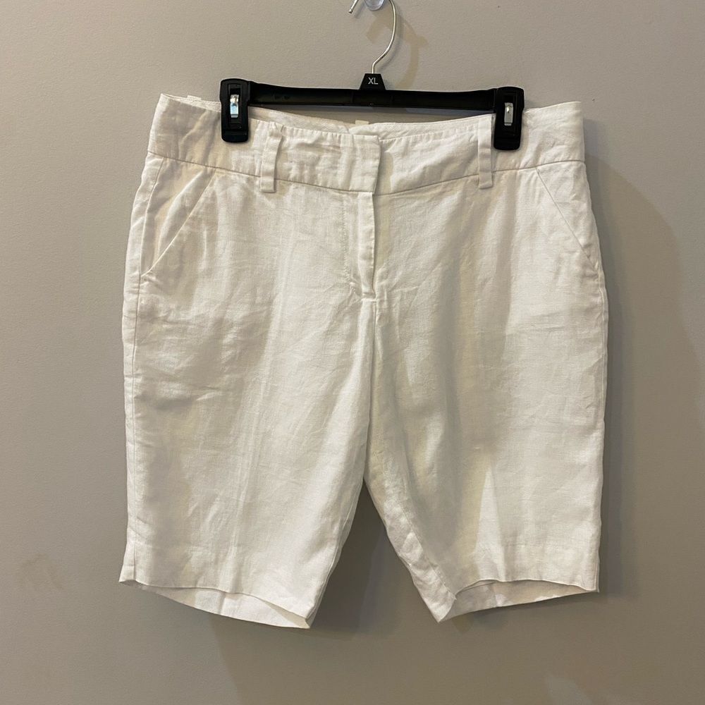 Old Navy White Linen Shorts Women Size 10